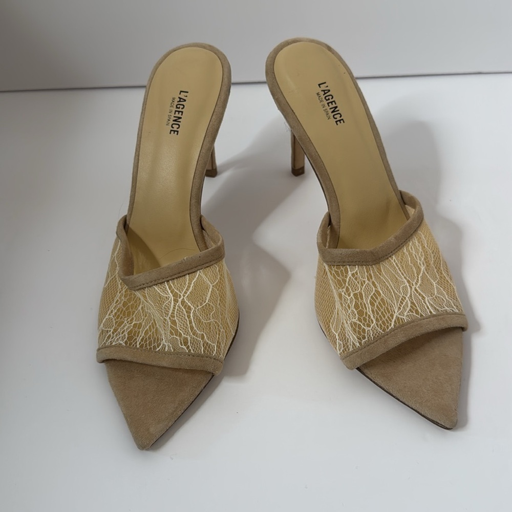 New L’AGENCE Corinne Pointed Toe Mule Heels (Size 38) - Picture 3 of 7